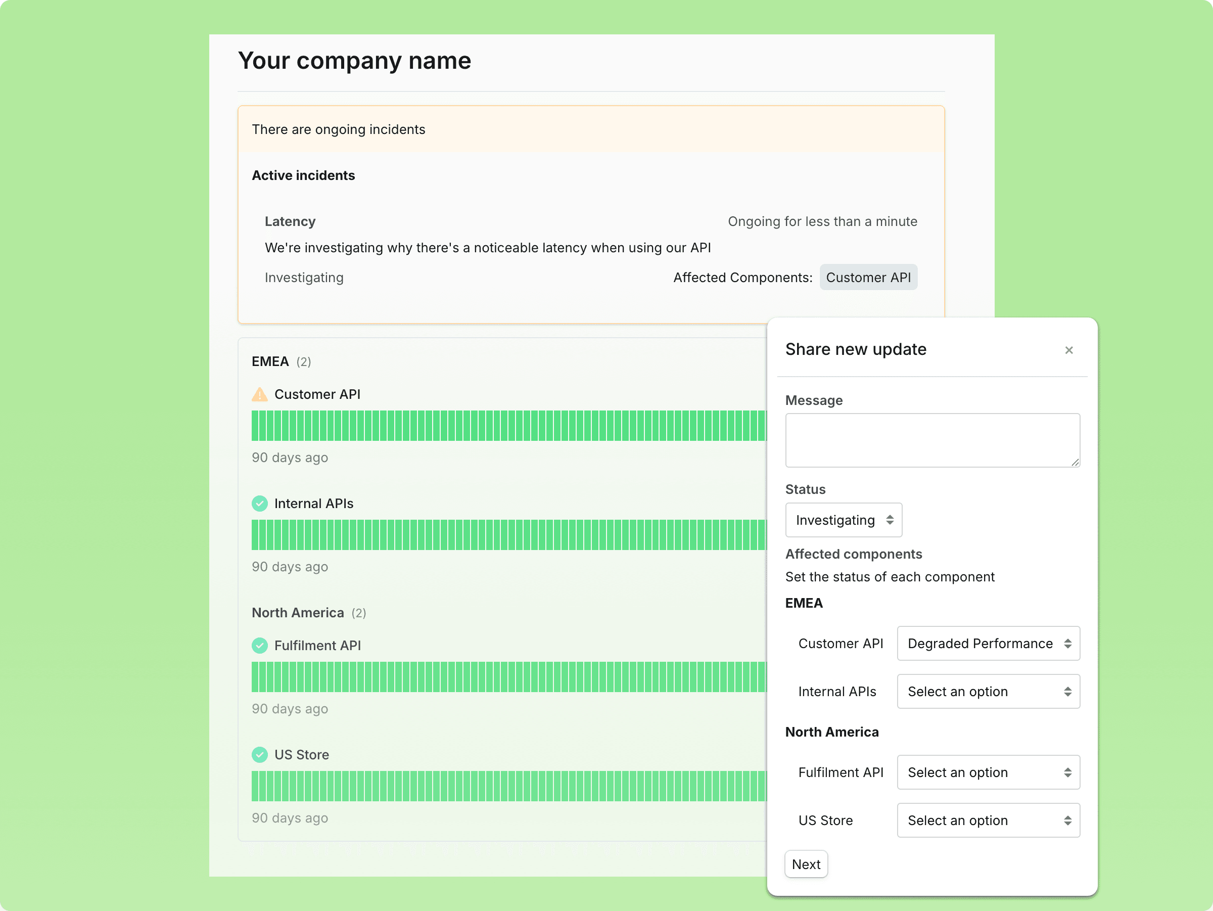 status page